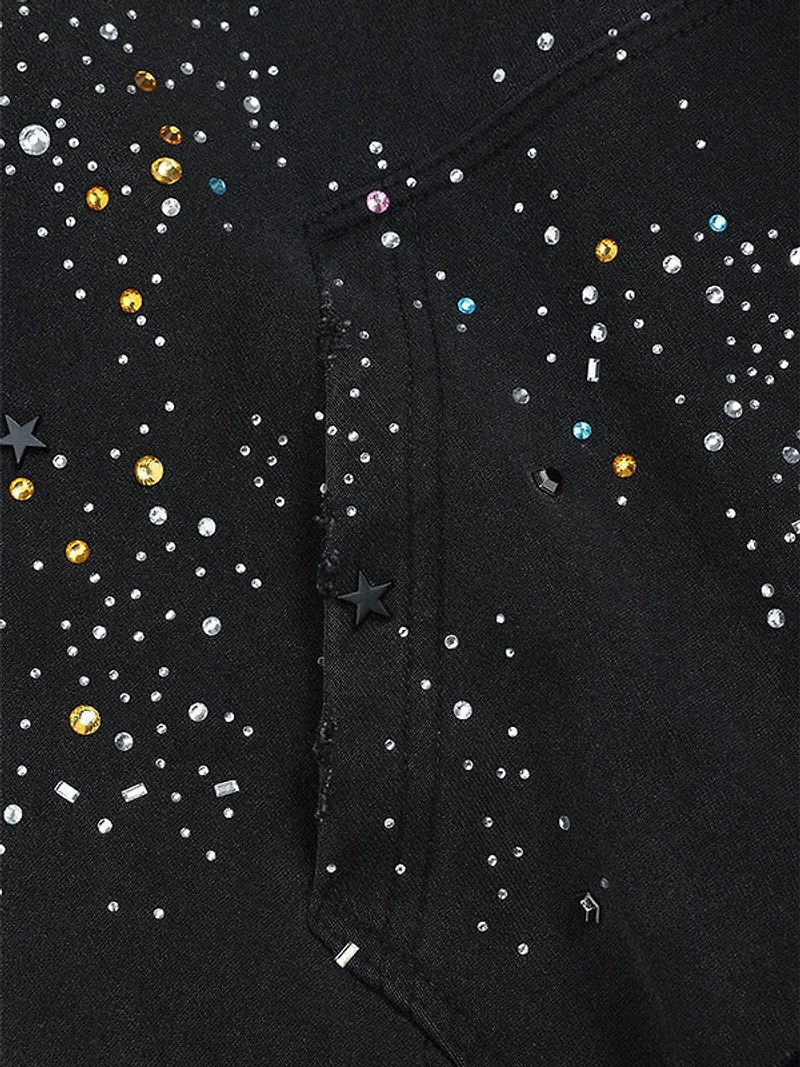 AELFRIC EDEN: RHINESTONE ZIP UP HOODIE