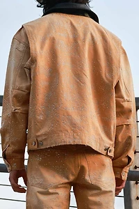 FIRST ROW: ALLOVER RHINE STONE WORKWEAR JACKET