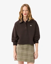LACOSTE: OVERSIZED FLEECE POLO SWEATSHIRT