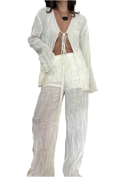 8586: THE SHEER CREAM PANTS