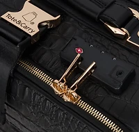 BLACK APOLLO 2 FAUX CROCODILE SKIN CARRY-ON SUITCASE