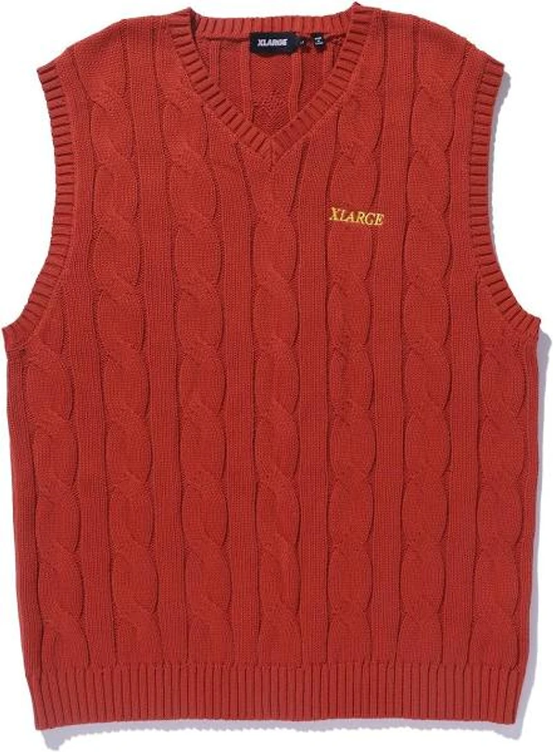 XLARGE: CABLE KNIT SLEEVELESS VEST