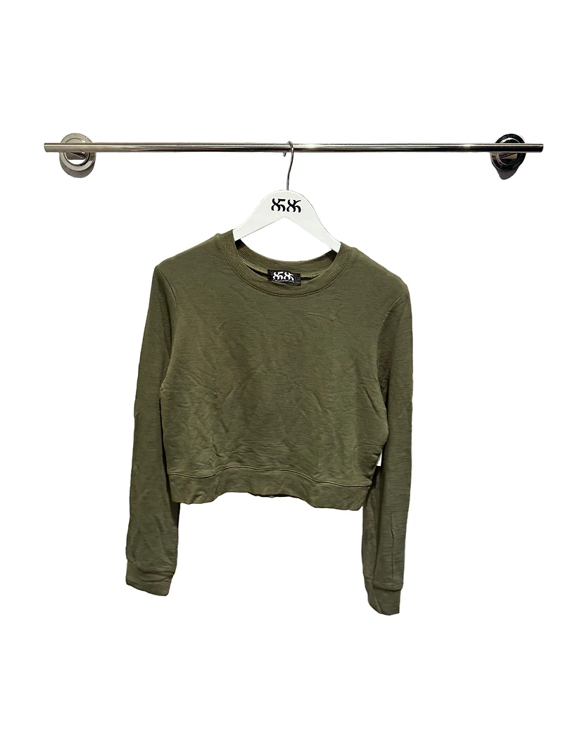 8586: LOUNGE LONG SLEEVE CROP SWEATSHIRT