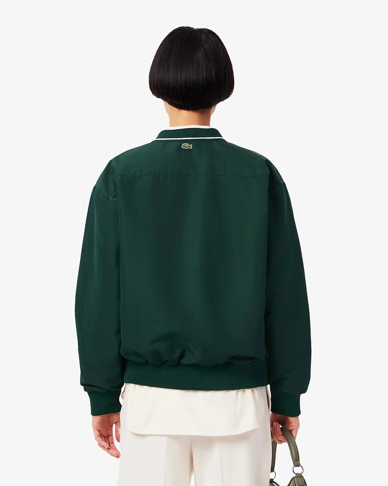 LACOSTE: OVERSIZED PADDED NYLON CARDIGAN