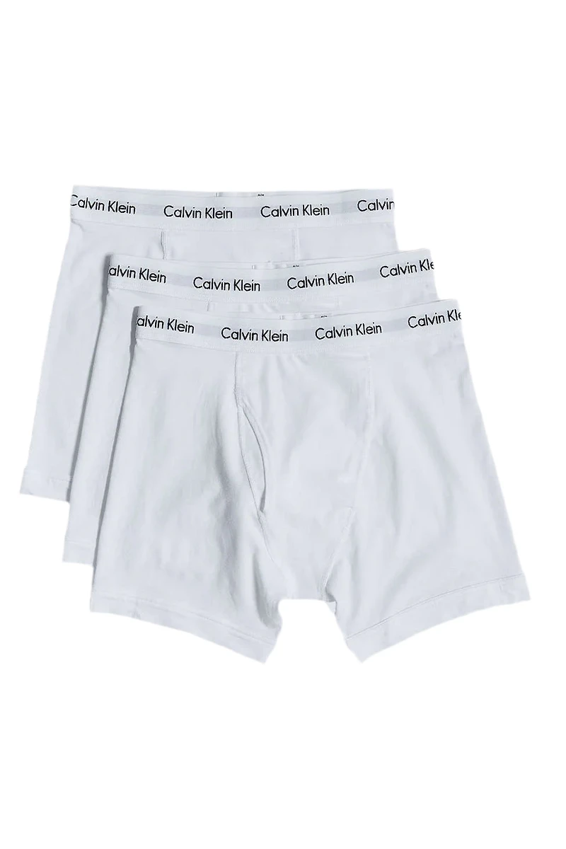 CALVIN KLEIN UNDERWEAR: WHITE BOXER BRIEF 3 PACK