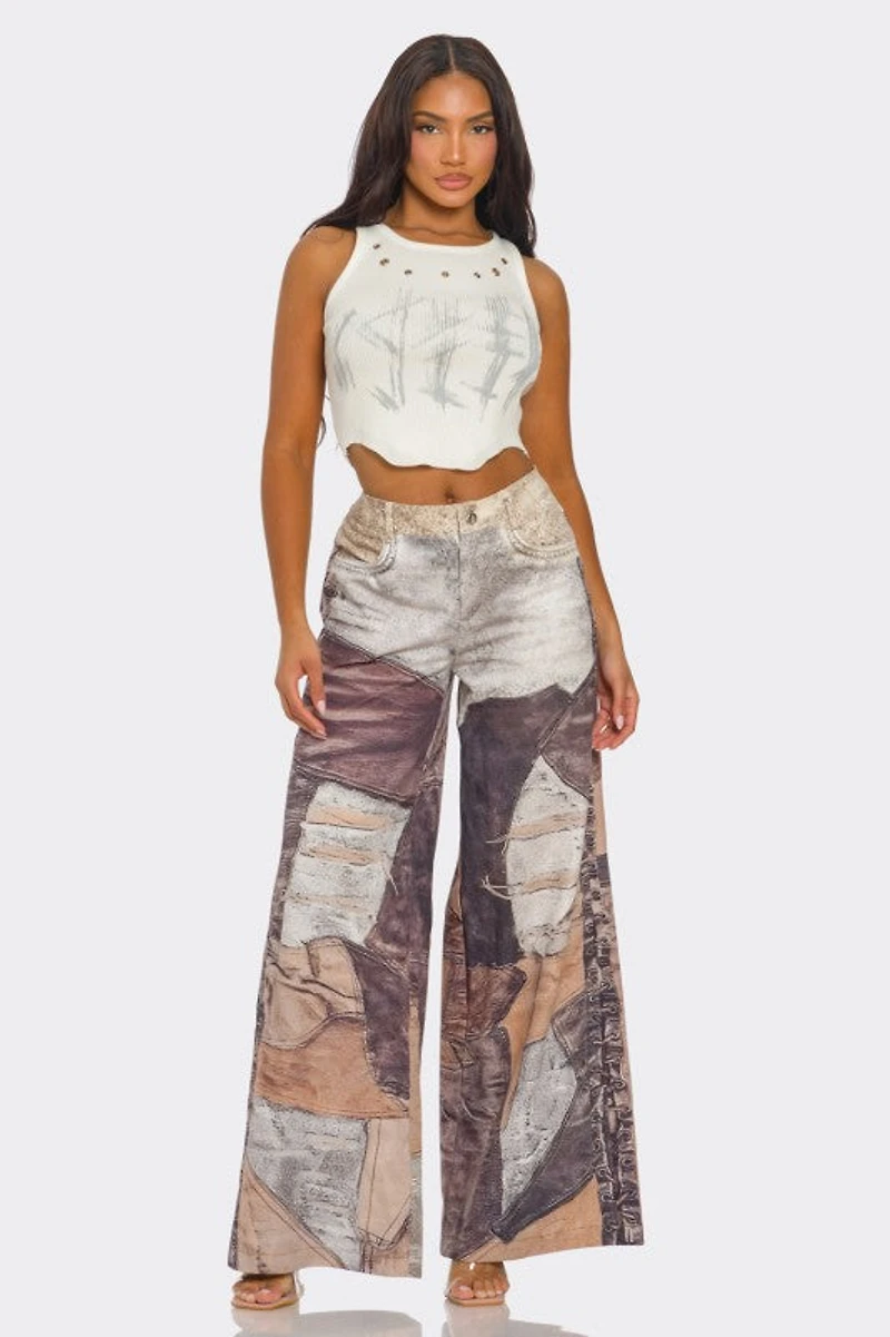 8586: FABRIC PRINTED PANTS