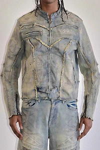 FIRST ROW: MOTOR RACING Y2K DENIM JACKET