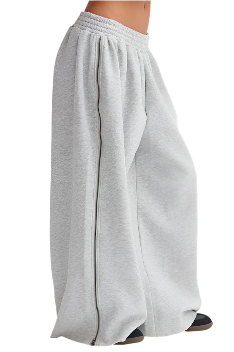 8586: WIDE LEG ZIPPER SWEATPANTS