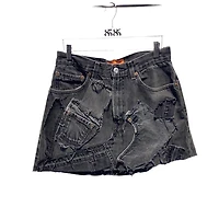 KNOTWTR: PATCHWORK DENIM SKIRT