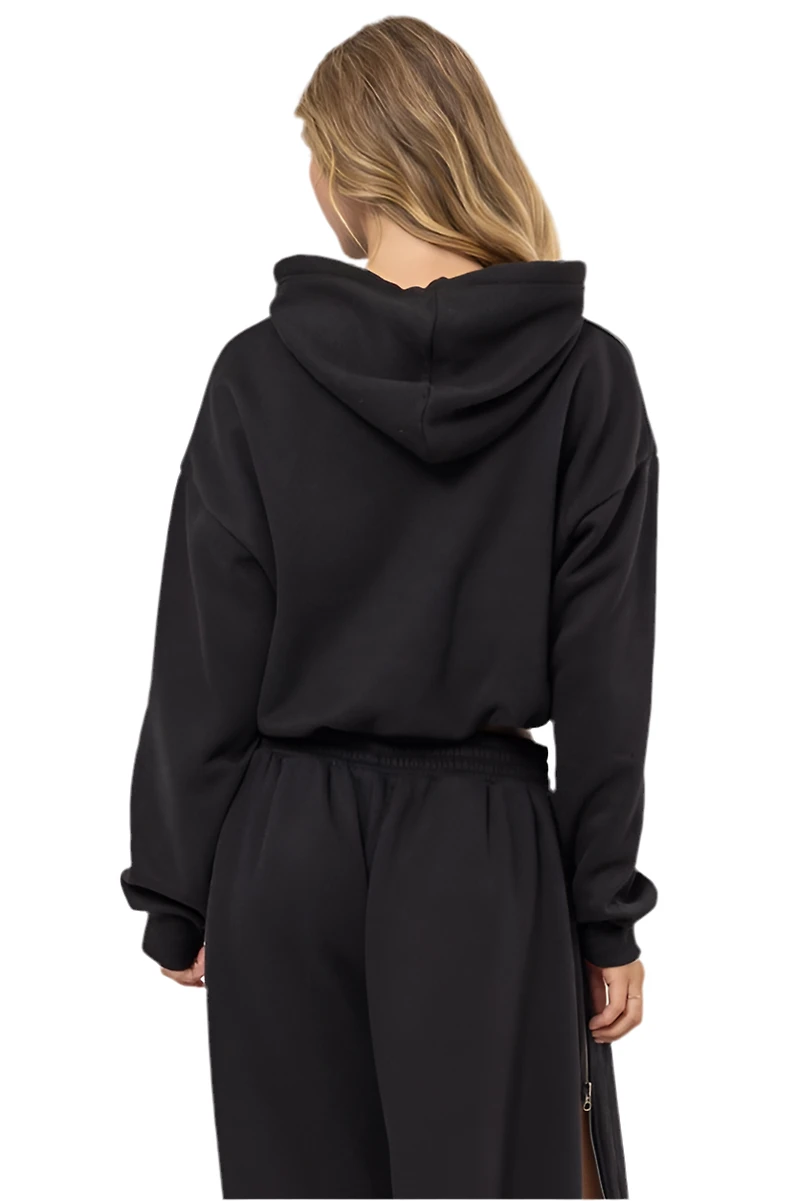 8586: BUBBLE HEM CROPPED HOODIE