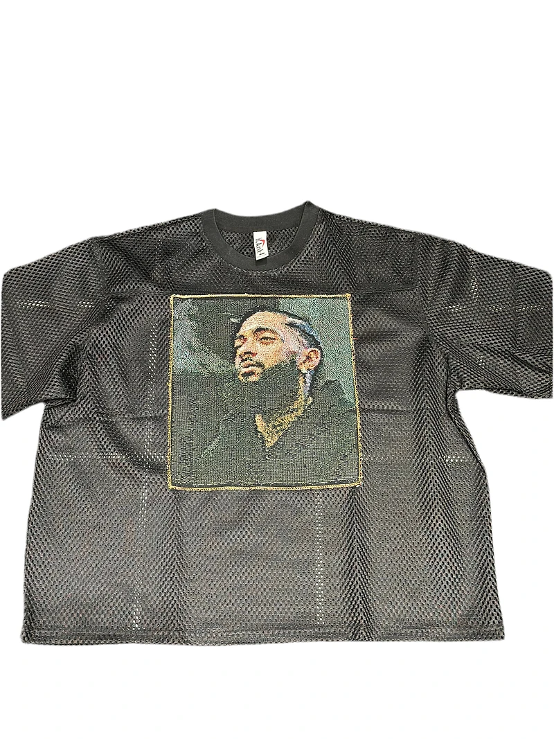 ANGEL GENTLE: NIPSEY JERSEY MESH TOP