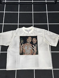 ANGEL GENTLE: PAC JERSEY MESH TAPESTRY TOP