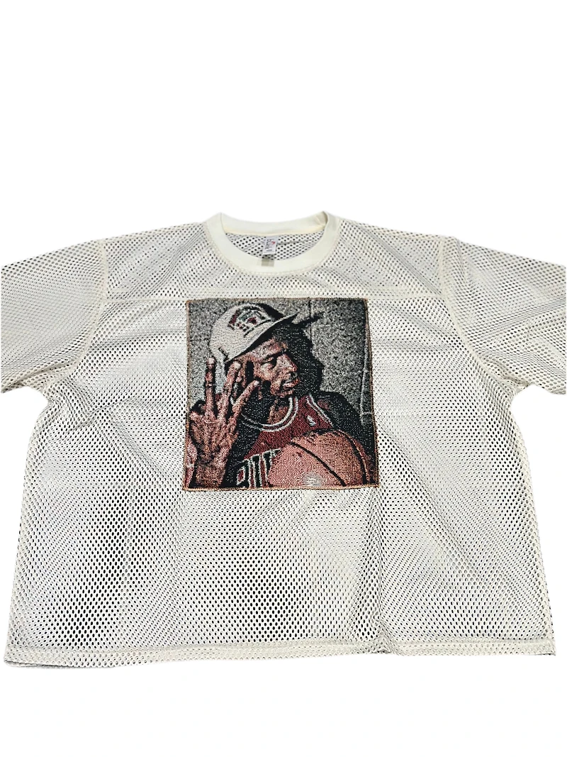 ANGEL GENTLE: JORDAN JERSEY MESH TAPESTRY TOP