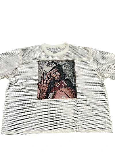 ANGEL GENTLE: JORDAN JERSEY MESH TAPESTRY TOP