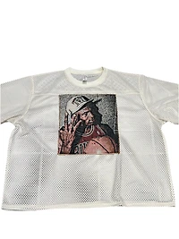 ANGEL GENTLE: JORDAN JERSEY MESH TAPESTRY TOP