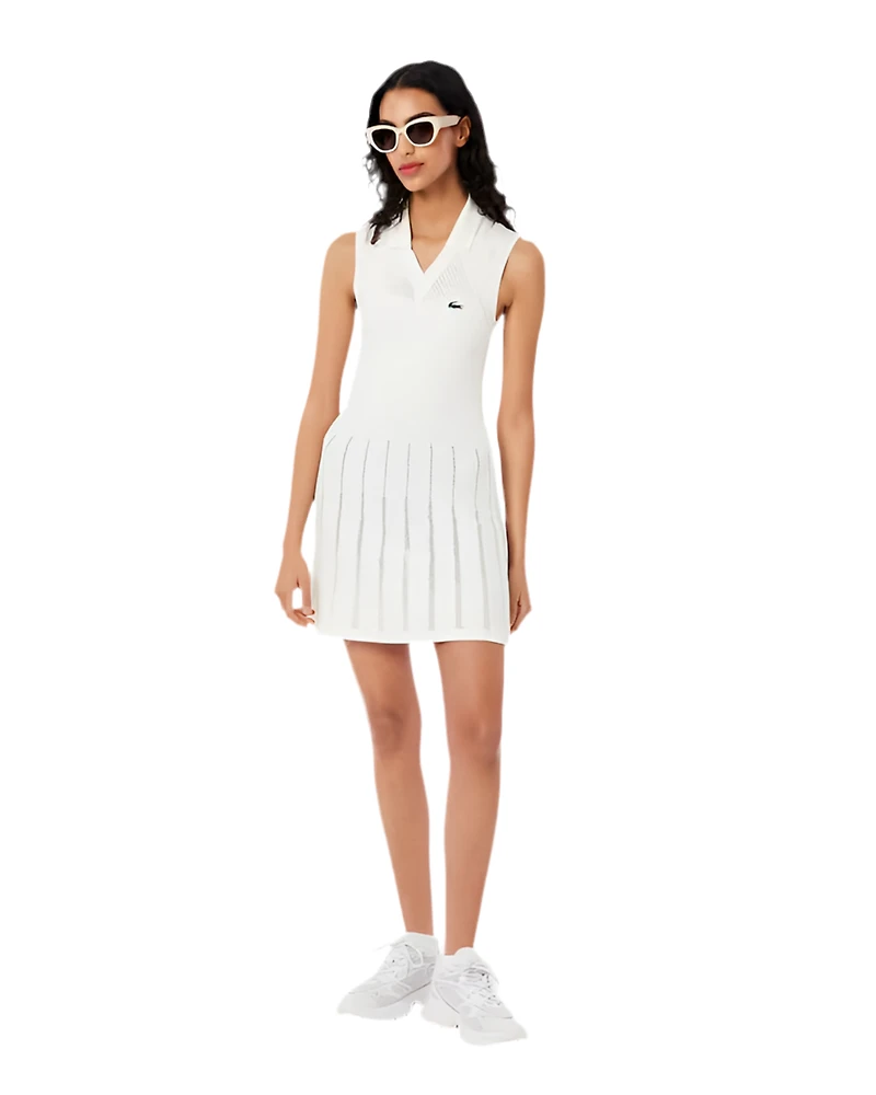 Lacoste white V-neck tennis dress