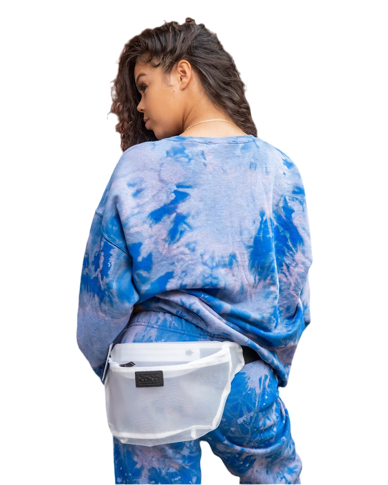 8586: UNISEX BLUE TIE DYE SWEATSHIRT