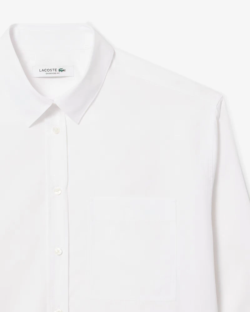 LACOSTE: OVERSIZED COTTON BUTTON DOWN SHIRT