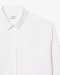 LACOSTE: OVERSIZED COTTON BUTTON DOWN SHIRT