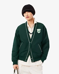 LACOSTE: OVERSIZED PADDED NYLON CARDIGAN
