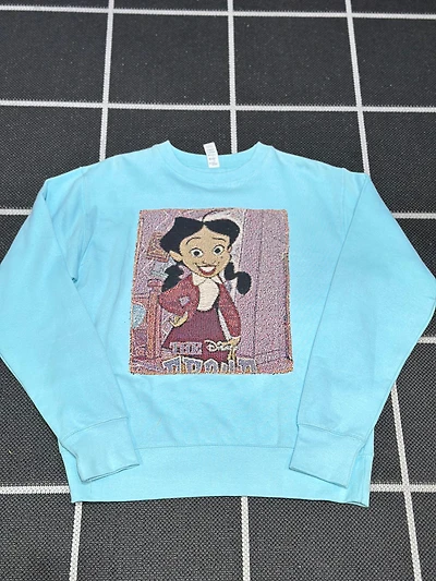 ANGEL GENTLE: TAPESTRY SWEATER- AQUA