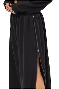 8586: WIDE LEG ZIPPER SWEATPANTS