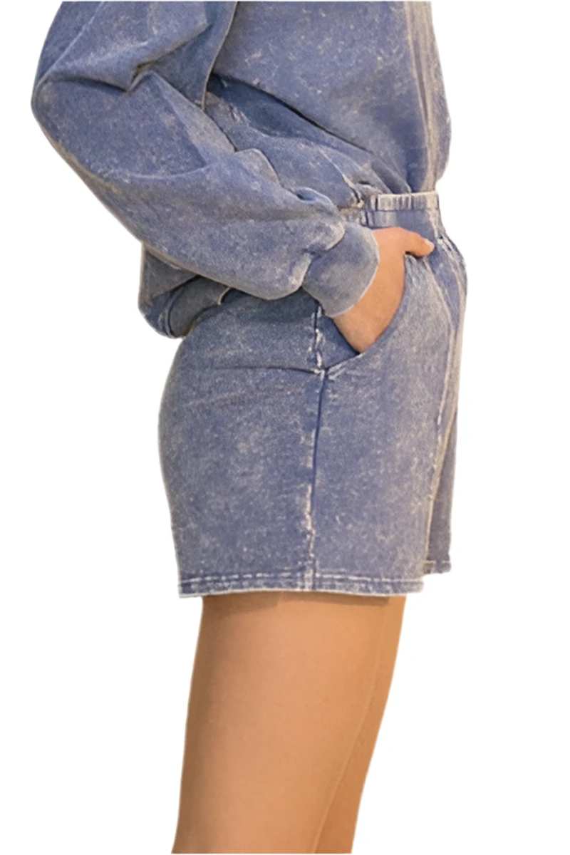 8586: ACID WASH SWEAT SHORTS