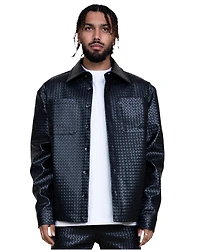EPTM: MATEO WOVEN FAUX LEATHER SHIRT JACKET