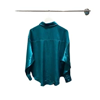 8586: SATIN LONG SLEEVE SHIRT teal