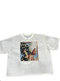 ANGEL GENTLE: BADU JERSEY MESH TAPESTRY TOP
