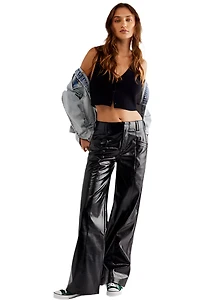 Free People: Star-Crossed Lovers Vegan Straight-Leg Pants