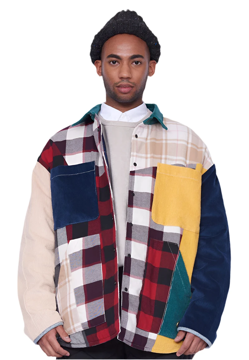 ALPHASTYLE: DUBHE PATCHWORK SHIRT