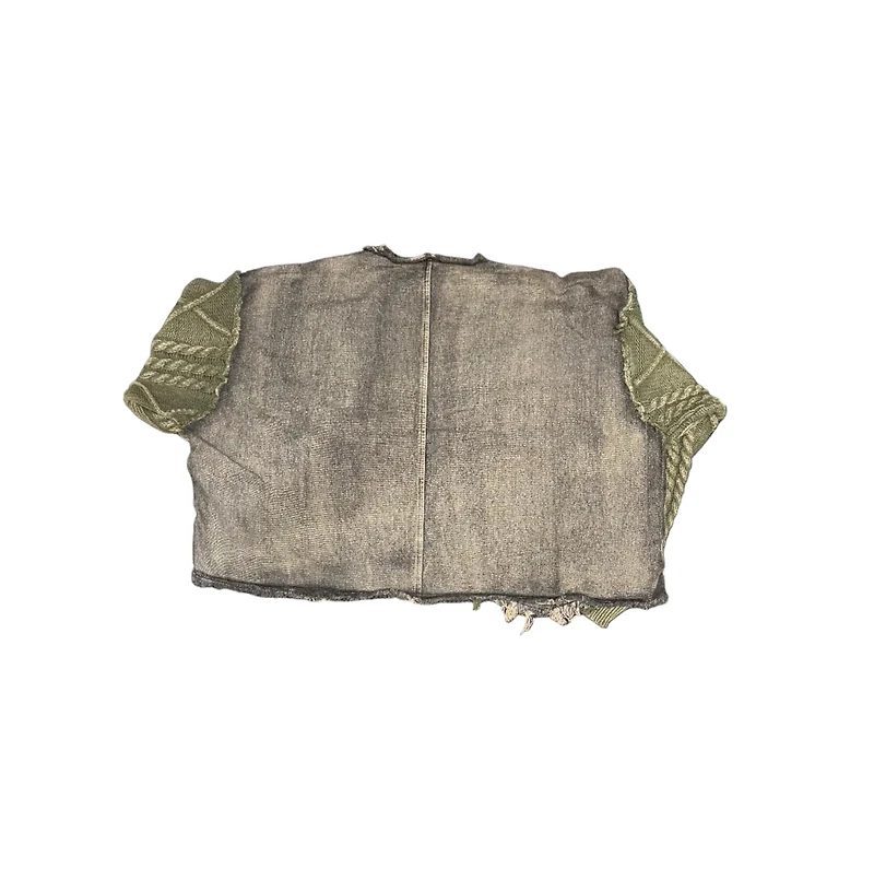 BOHO: KNITTED & DENIM CROPPED CREWNECK