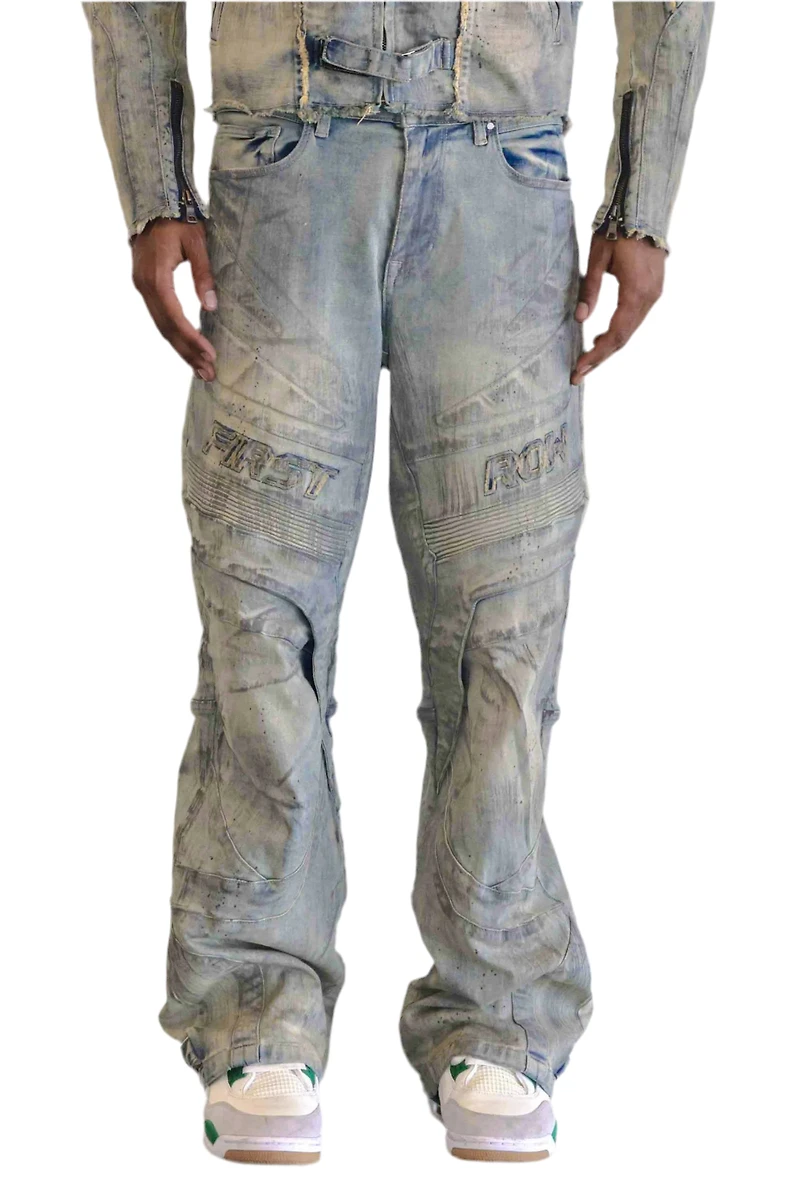 FIRST ROW: MOTOR RACING Y2K DENIM PANTS