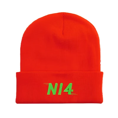 NI4: NEON ORANGE LOGO BEANIE