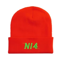 NI4: NEON ORANGE LOGO BEANIE