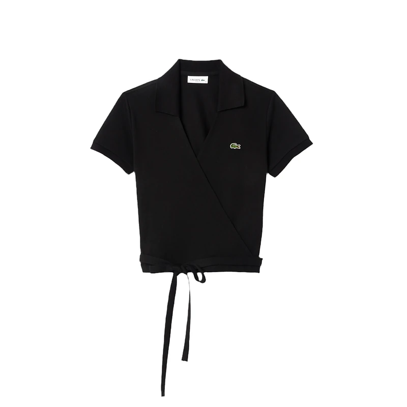 LACOSTE: MINI PIQÚE WRAP POLO TOP