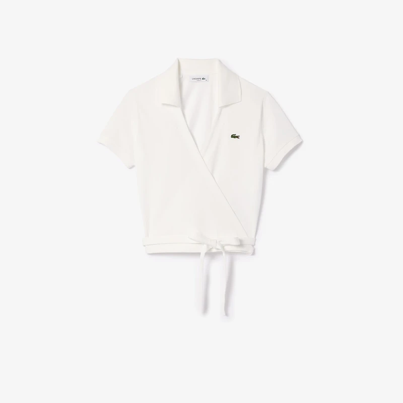 LACOSTE: MINI PIQÚE WRAP POLO TOP