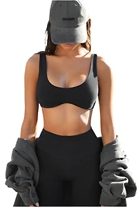 JOAH BROWN: SUEDED ONYX CONTOUR BRA