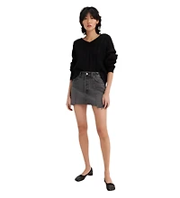 LEVIS: Recrafted Icon Raw Hem Denim Miniskirt