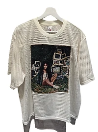 ANGEL GENTLE: SZA JERSEY MESH TAPESTRY TOP