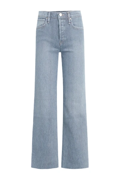 HUDSON: RAILROAD STRIPE WIDE LEG ANKLE JEANS