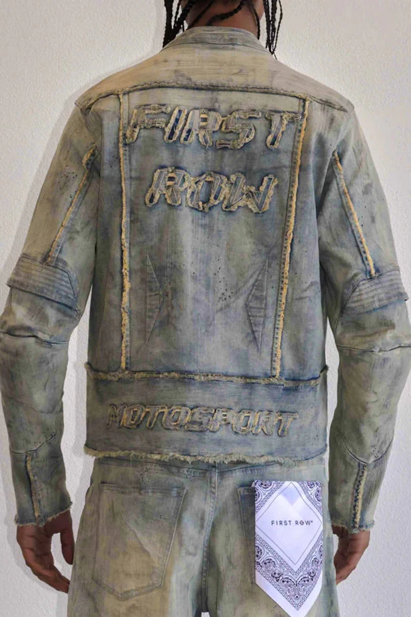FIRST ROW: MOTOR RACING Y2K DENIM JACKET