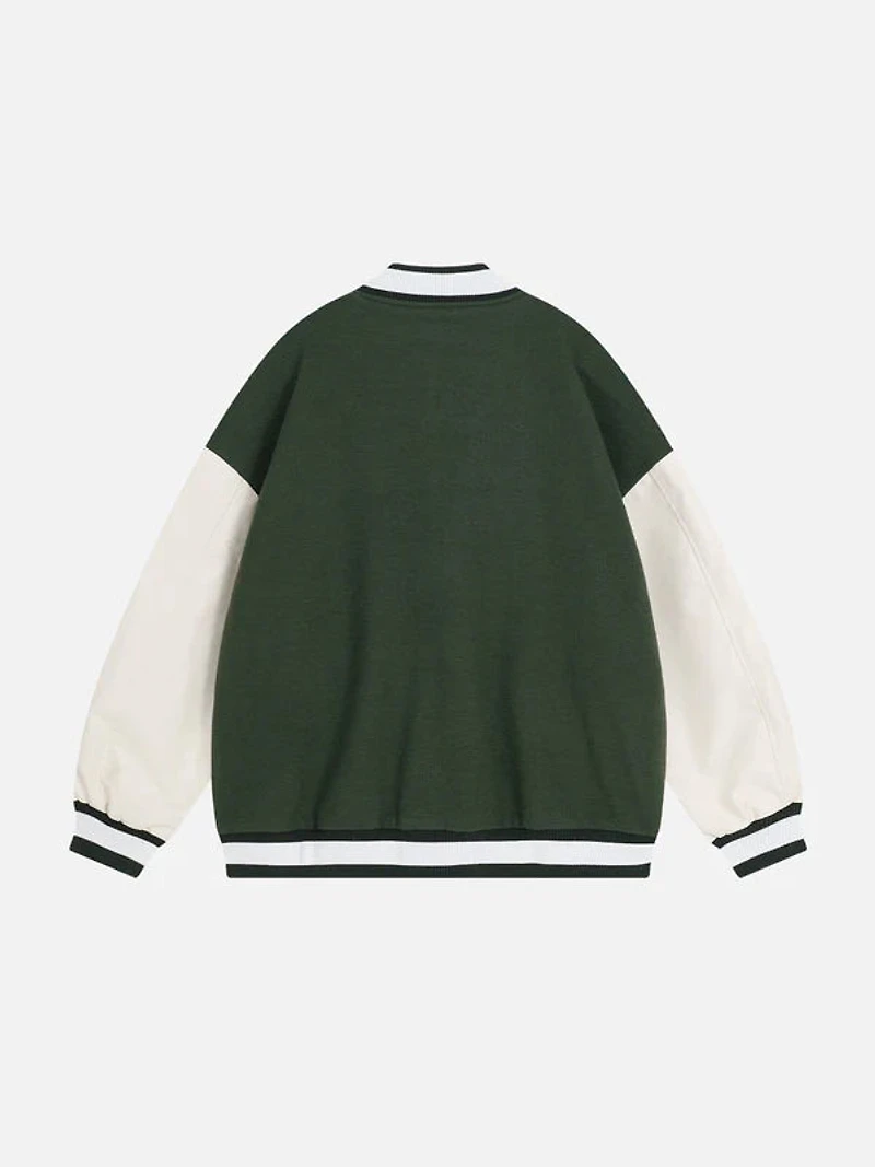 AELFRIC EDEN: TOWEL EMBROIDERY BADGE VARSITY JACKET