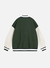 AELFRIC EDEN: TOWEL EMBROIDERY BADGE VARSITY JACKET