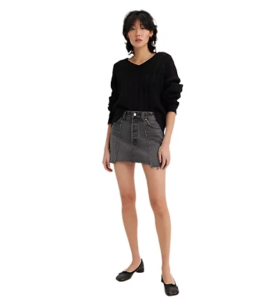 LEVIS: Recrafted Icon Raw Hem Denim Miniskirt