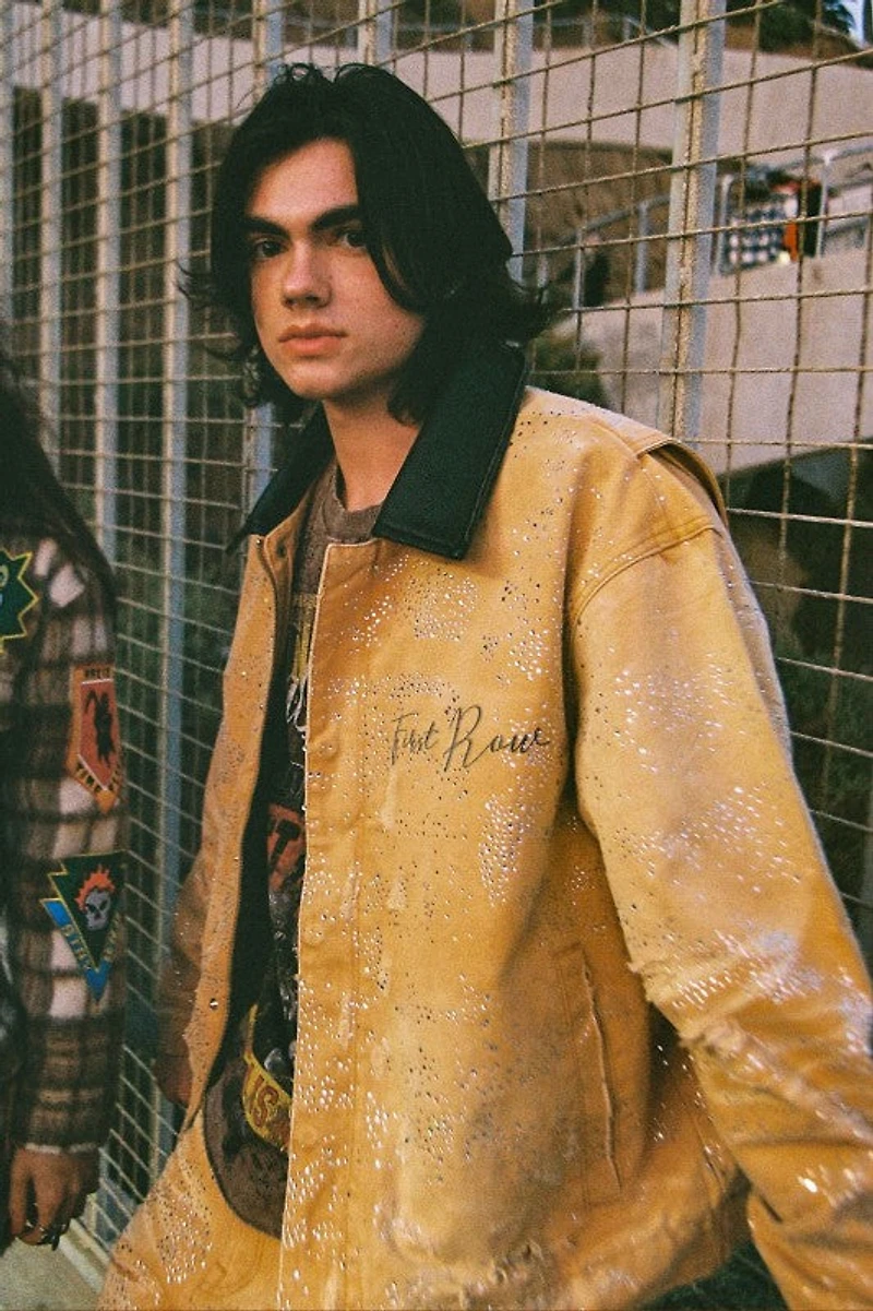 FIRST ROW: ALLOVER RHINE STONE WORKWEAR JACKET