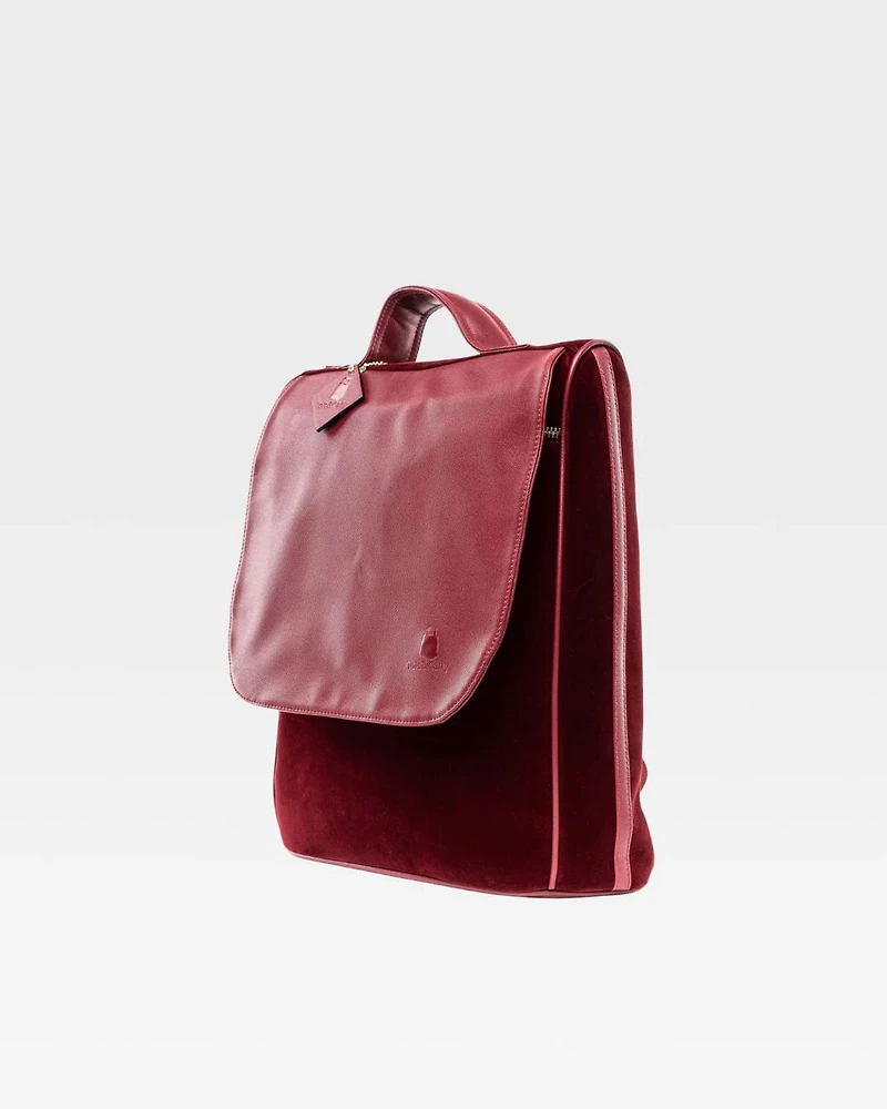 TOTE & CARRY: VELVET BURGUNDY BACKPACK