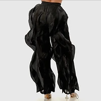 BOHO: RIPPLE SATIN WIDE LEG PANTS
