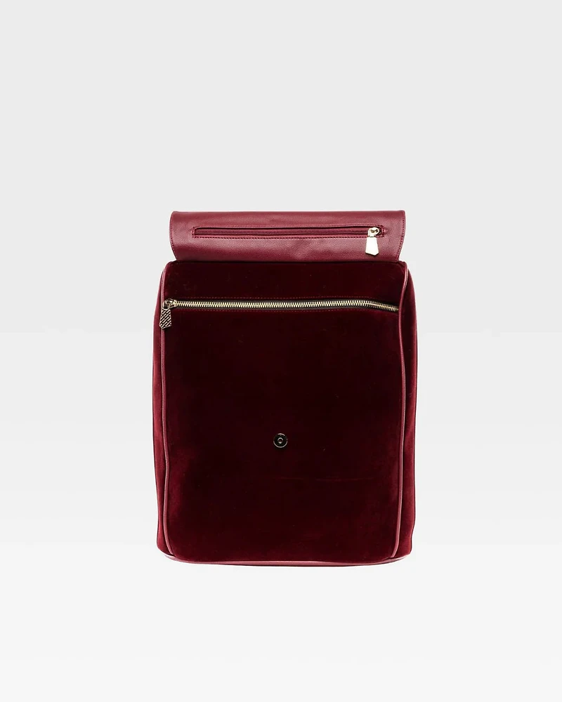 TOTE & CARRY: VELVET BURGUNDY BACKPACK